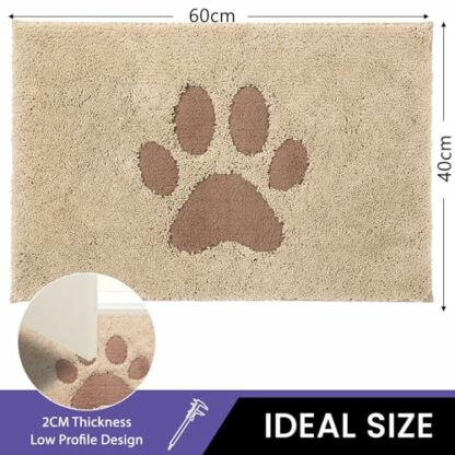 Oiilores Dirt Trapper Door Mat Indoor Non-Slip Washable Rug, Low-Profile Inside Doormats for Entryway, Super Absorbent Dog Mats for Muddy Paws - Image 3