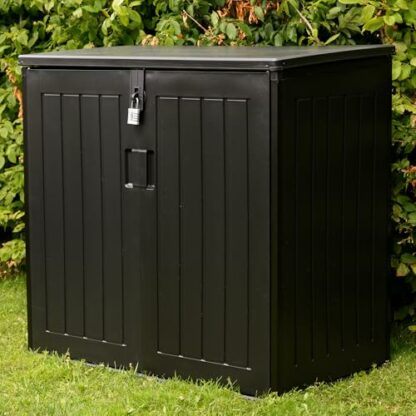 Olsen & Smith MASSIVE Capacity Outdoor Garden Storage Box Plastic Shed Garbage - Weatherproof with Wood Effect 2 Olsen & Smith MASSIVE Capacity Outdoor Garden Storage Box Plastic Shed Garbage - Weatherproof with Wood Effect - Image 2
