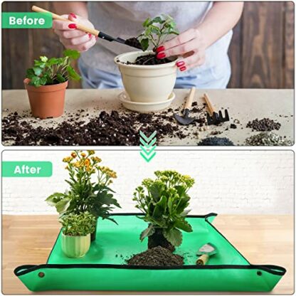 Onlysuki Repotting Mat for Indoor Plant Transplanting Potting Soil Mix Orchid Bark Perlite Succulent Panting Gardening Mat Plant Mat Gardening Gift for Women Plant Gifts for Plant Lovers - Image 4