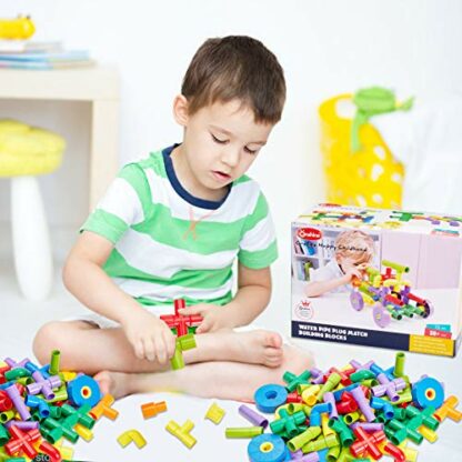 Onshine Pipe Tube Toy, Kids Pipes Building Blocks Construction Tubes Water Connecting Play Toys Learning Educational Toys for Kids Boys Girls Toddler Ages 3 4 5+ Years Olds - Image 3