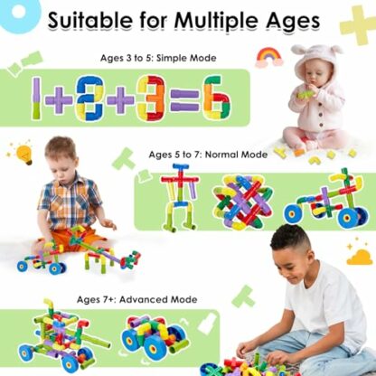 Onshine Pipe Tube Toy, Kids Pipes Building Blocks Construction Tubes Water Connecting Play Toys Learning Educational Toys for Kids Boys Girls Toddler Ages 3 4 5+ Years Olds - Image 4