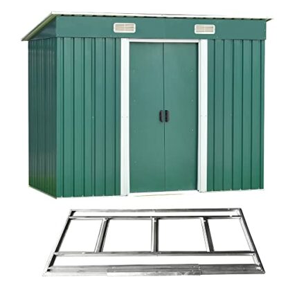 Outdoor Storage Metal Garden Apex Roof Storage Shed 6ft x 4ft/8ft x 4ft/ 8ft x 6ft/10ft x 8ft Green Or Grey Color 2 Outdoor Storage Metal Garden Apex Roof Storage Shed 6ft x 4ft/8ft x 4ft/ 8ft x 6ft/10ft x 8ft Green Or Grey Color - Image 2