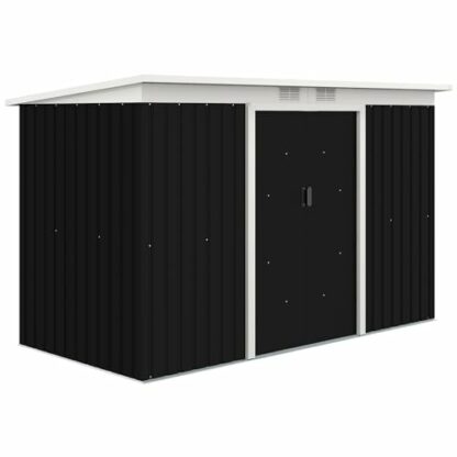 Outsunny 9ft x 4ft Metal Garden Shed, Outdoor Tool House with Foundation Kit, Ventilations and Double Doors - Image 2