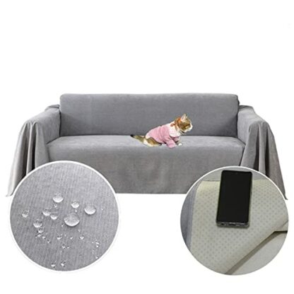 PEXXSUII Loveseat Sofa Cover, Water-Repellent, Non-Slip, Durable, Full, Sofa Cushion, Fabric, Furniture, Couch Protection for Pets, Hair, Children's Floppers, Dog, Cat, Scratches - Image 2