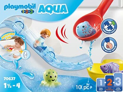 PLAYMOBIL 70637 1.2.3 AQUA Water Slide with Sea Animals, educational toy, indoor and outdoor water toy, exciting and fun water play, fun imaginative role-play, playset suitable for children ages 1.5+ 4 PLAYMOBIL 70637 1.2.3 AQUA Water Slide with Sea Animals, educational toy, indoor and outdoor water toy, exciting and fun water play, fun imaginative role-play, playset suitable for children ages 1.5+ - Image 4