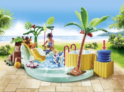 PLAYMOBIL 71529 myLife Promo Pack: Children's pool with whirlpool, water fun in the paddling pool, including wave slide, spring rocker, and baby swing, detailed play sets suitable for children ages 4+ 4 PLAYMOBIL 71529 myLife Promo Pack: Children's pool with whirlpool, water fun in the paddling pool, including wave slide, spring rocker, and baby swing, detailed play sets suitable for children ages 4+ - Image 4