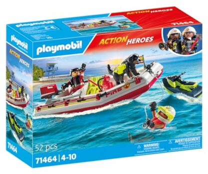 PLAYMOBIL Action Heroes 71464 Feuerwehrboot mit Aqua Scooter, aufregende Wasserrettung, inklusive Taucherbrille, Schwimmflossen und Rettungsweste, realittsnahes Spielzeug fr Kinder ab 4 Jahren 3 PLAYMOBIL Action Heroes 71464 Feuerwehrboot mit Aqua Scooter, aufregende Wasserrettung, inklusive Taucherbrille, Schwimmflossen und Rettungsweste, realittsnahes Spielzeug fr Kinder ab 4 Jahren - Image 3