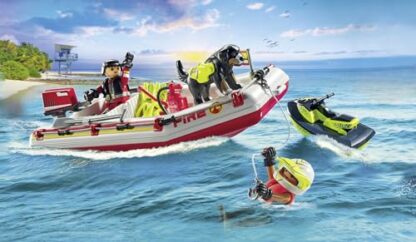 PLAYMOBIL Action Heroes 71464 Feuerwehrboot mit Aqua Scooter, aufregende Wasserrettung, inklusive Taucherbrille, Schwimmflossen und Rettungsweste, realittsnahes Spielzeug fr Kinder ab 4 Jahren 4 PLAYMOBIL Action Heroes 71464 Feuerwehrboot mit Aqua Scooter, aufregende Wasserrettung, inklusive Taucherbrille, Schwimmflossen und Rettungsweste, realittsnahes Spielzeug fr Kinder ab 4 Jahren - Image 4