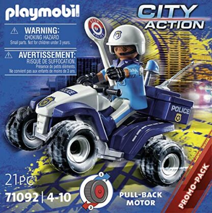 PLAYMOBIL City Action 71092 Polizei-Speed Quad mit Rückzugsmotor, Spielzeug für Kinder ab 4 Jahren - Image 4