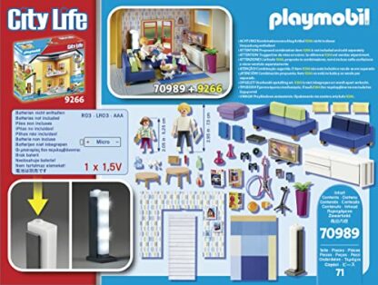 PLAYMOBIL City Life 70989 Wohnzimmer, Mit Lichteffekt, Spielzeug für Kinder ab 4 Jahren - Image 3