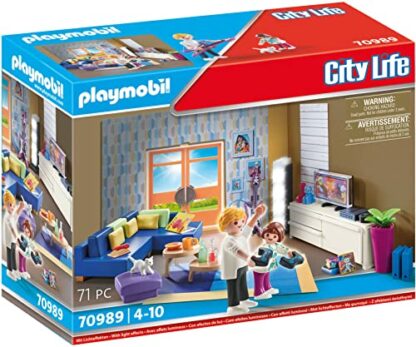 PLAYMOBIL City Life 70989 Wohnzimmer, Mit Lichteffekt, Spielzeug für Kinder ab 4 Jahren - Image 2