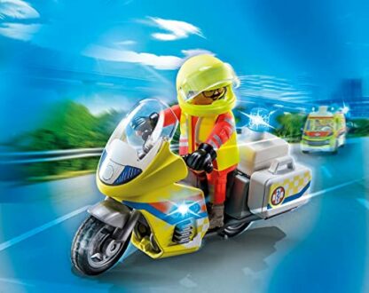 PLAYMOBIL City Life 71205 Notarzt-Motorrad mit Blinklicht, Spielzeug für Kinder ab 4 Jahren - Image 4