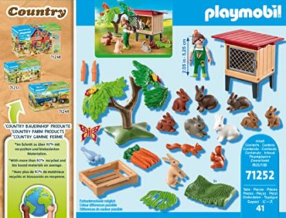 PLAYMOBIL Country 71252 Kaninchenstall, Tiere für den Bio-Bauernhof, Nachhaltiges Spielzeug für Kinder ab 4 Jahren - Image 3