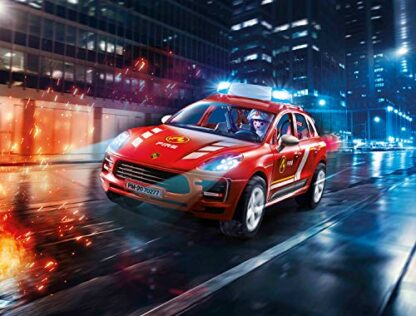 PLAYMOBIL Porsche 70277 Porsche Macan S Fire Brigade with Light and Sound Effects - Image 3