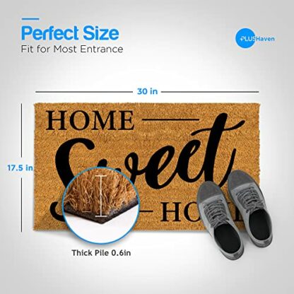 PLUS Haven Coco Coir Door Mat with Heavy Duty Backing, Welcome Doormat - Image 3