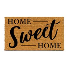 PLUS Haven Coco Coir Door Mat with Heavy Duty Backing, Welcome Doormat
