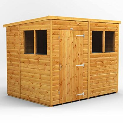 POWER High Grade Premium Pent Garden Wooden Shed with Security Features, Door & Window Flexibility, made from Extra Thick Timber & Toughened Glass - (8 x 6) 2 POWER High Grade Premium Pent Garden Wooden Shed with Security Features, Door & Window Flexibility, made from Extra Thick Timber & Toughened Glass - (8 x 6) - Image 2