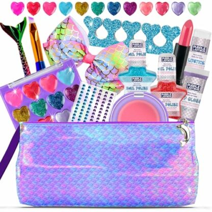 PURPLE LADYBUG Mermaid Kids Makeup Sets for Girls Age 4-12 - Washable Girls Make Up Set 5-7, Non-Toxic Make Up Set for Girls, & Mermaid Gifts for Girls Age 4 5 6 7 8 9 10 11 12 - Stocking Fillers Kids 2 PURPLE LADYBUG Mermaid Kids Makeup Sets for Girls Age 4-12 - Washable Girls Make Up Set 5-7, Non-Toxic Make Up Set for Girls, & Mermaid Gifts for Girls Age 4 5 6 7 8 9 10 11 12 - Stocking Fillers Kids - Image 2