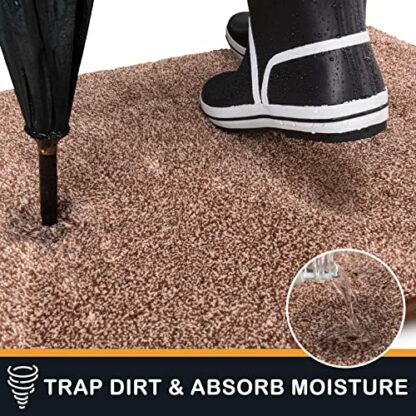 PURRUGS Dirt Trapper Door Mat, Non-Slip Machine Washable Entrance Rug, Dog Door Mat, Super Absorbent Welcome Mat for Front Door, Back Door, Entry, Muddy Wet Shoes and Paws - Image 4