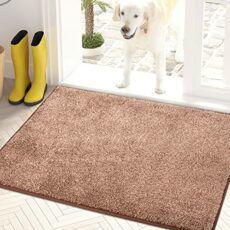 PURRUGS Dirt Trapper Door Mat, Non-Slip Machine Washable Entrance Rug, Dog Door Mat, Super Absorbent Welcome Mat for Front Door, Back Door, Entry, Muddy Wet Shoes and Paws