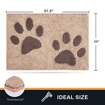 PURRUGS Dirt Trapper Door mat, Non-Skid/Slip Machine Washable Entryway Rug, Dog Door Mat, Super Absorbent Welcome mat for Muddy Wet Shoes and Paws - Image 3