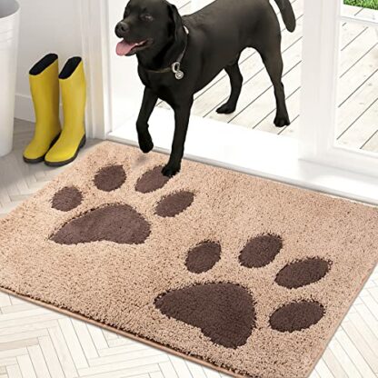 PURRUGS Dirt Trapper Door mat, Non-Skid/Slip Machine Washable Entryway Rug, Dog Door Mat, Super Absorbent Welcome mat for Muddy Wet Shoes and Paws - Image 2