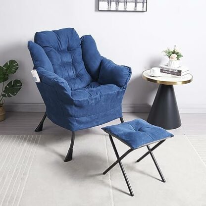 Panana Armchair Accent Chair Lazy Chair Lounge Chair with Armrests Fabric Leisure Sofa Chair with Footstool 2 Panana Armchair Accent Chair Lazy Chair Lounge Chair with Armrests Fabric Leisure Sofa Chair with Footstool - Image 2