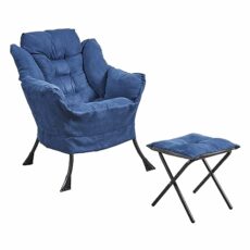 Panana Armchair Accent Chair Lazy Chair with Footstool Relax Lounge Chair,Sofa Chair with Armrests and Steel Frame