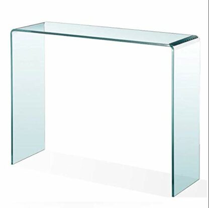 Panana Pald Crystal Modern Curved Console Glass Table Bent Clear Large Transparent Table For Hall Dining Room Home W100*D33*H76 CM - Image 3