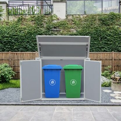 Panana Plastic Garden Storage Shed Outdoor Storage Includes Plastic Floor, Strong Structure House Tool Shed Utility Chest Shed Box (139 x 70x 104cm) 4 Panana Plastic Garden Storage Shed Outdoor Storage Includes Plastic Floor, Strong Structure House Tool Shed Utility Chest Shed Box (139 x 70x 104cm) - Image 4