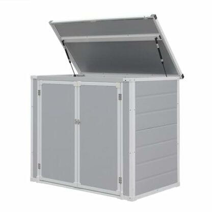 Panana Plastic Garden Storage Shed Outdoor Storage Includes Plastic Floor, Strong Structure House Tool Shed Utility Chest Shed Box (139 x 70x 104cm) 2 Panana Plastic Garden Storage Shed Outdoor Storage Includes Plastic Floor, Strong Structure House Tool Shed Utility Chest Shed Box (139 x 70x 104cm) - Image 2