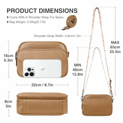 Paquesta Leather Shoulder Bag Women's Black Crossbody Bag Women's Wide Strap Small Shoulder Bag Women with 2 Wide Shoulder Straps Cross Bag Shoulder Bag Women Shoulder Bags Crossover Bag 3 Paquesta Leather Shoulder Bag Women's Black Crossbody Bag Women's Wide Strap Small Shoulder Bag Women with 2 Wide Shoulder Straps Cross Bag Shoulder Bag Women Shoulder Bags Crossover Bag - Image 3