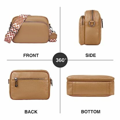 Paquesta Leather Shoulder Bag Women's Black Crossbody Bag Women's Wide Strap Small Shoulder Bag Women with 2 Wide Shoulder Straps Cross Bag Shoulder Bag Women Shoulder Bags Crossover Bag 4 Paquesta Leather Shoulder Bag Women's Black Crossbody Bag Women's Wide Strap Small Shoulder Bag Women with 2 Wide Shoulder Straps Cross Bag Shoulder Bag Women Shoulder Bags Crossover Bag - Image 4