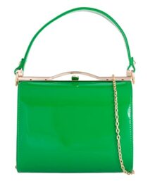 Patent Clutch Bag, LeahWard Women's Top Handle Clutch Bag, Chain Strap Cross Body Bag, Handbag Wedding Evening Bags 16688
