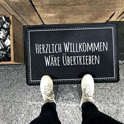 Pechkeks Door Mat with German Text Herzlich Willkommen wäre Exaggerated, 67 x 43 cm - Image 3