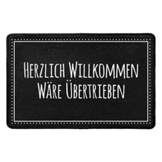Pechkeks Door Mat with German Text Herzlich Willkommen wäre Exaggerated, 67 x 43 cm