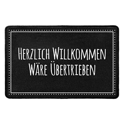Pechkeks Door Mat with German Text Herzlich Willkommen wäre Exaggerated, 67 x 43 cm - Image 2