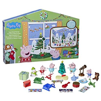 Peppa Pig Peppa’s Kids Advent Calendar, Contains 24 Surprise Toys, 4 Holiday Peppa Pig Family Figures; Ages 3 and Up - Image 2
