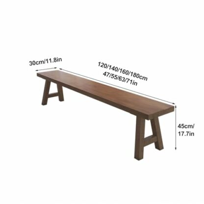 Pine Entryway Shoe Bench for Kitchen Table Modern Design Wood Dining Bench with Easy Assembly Farmhouse Bench for Dining Room Table Brown (120cm/4ft) - Image 3