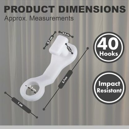 Plastic Curtain Glider Hooks Pack of 40 - Curtain Track Gliders, Rails, White Fittings, Swish Spares, Rings for Caravan Curtain Hooks, Drapes 3 Plastic Curtain Glider Hooks Pack of 40 - Curtain Track Gliders, Rails, White Fittings, Swish Spares, Rings for Caravan Curtain Hooks, Drapes - Image 3