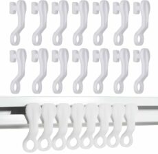 Plastic Curtain Glider Hooks Pack of 40 - Curtain Track Gliders, Rails, White Fittings, Swish Spares, Rings for Caravan Curtain Hooks, Drapes