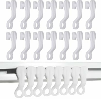 Plastic Curtain Glider Hooks Pack of 40 - Curtain Track Gliders, Rails, White Fittings, Swish Spares, Rings for Caravan Curtain Hooks, Drapes 2 Plastic Curtain Glider Hooks Pack of 40 - Curtain Track Gliders, Rails, White Fittings, Swish Spares, Rings for Caravan Curtain Hooks, Drapes - Image 2