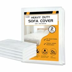 Plastic Sofa Cover 2PC Transparent Sofa Dust Cover,Sofa Cover 3 Seater,Extra-Thick Pet-Proof Dust Covers for Furniture-Waterproof Plastic Sofa Protector Covers,Multi-functional Dust Cover 300x200cm