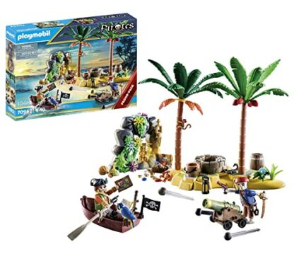Playmobil 70962 Pirates Promo Pack Pirate Treasure Island with Rowboat, skeleton and firing cannon, pirate World, Fun Imaginative Role-Play, PlaySets Suitable for Children Ages 4+ 2 Playmobil 70962 Pirates Promo Pack Pirate Treasure Island with Rowboat, skeleton and firing cannon, pirate World, Fun Imaginative Role-Play, PlaySets Suitable for Children Ages 4+ - Image 2