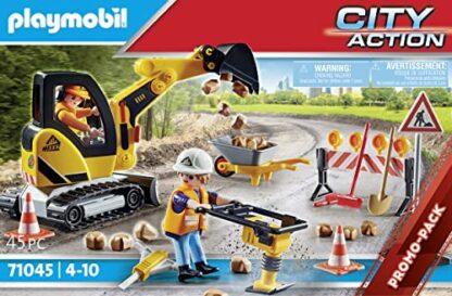 Playmobil 71045 Road Works Construction Zone Promo Pack, road works, building site, construction Toys, digger, Fun Imaginative Role-Play, PlaySets Suitable for Children Ages 4+ 3 Playmobil 71045 Road Works Construction Zone Promo Pack, road works, building site, construction Toys, digger, Fun Imaginative Role-Play, PlaySets Suitable for Children Ages 4+ - Image 3