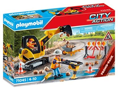 Playmobil 71045 Road Works Construction Zone Promo Pack, road works, building site, construction Toys, digger, Fun Imaginative Role-Play, PlaySets Suitable for Children Ages 4+ 2 Playmobil 71045 Road Works Construction Zone Promo Pack, road works, building site, construction Toys, digger, Fun Imaginative Role-Play, PlaySets Suitable for Children Ages 4+ - Image 2