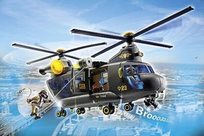 Playmobil 71149 City Action Tactical Police Twin-Prop Helicopter, highly detailed SWAT rescue helicopter with light and sound module, fun imaginative role-play, playset suitable for children ages 5+ 4 Playmobil 71149 City Action Tactical Police Twin-Prop Helicopter, highly detailed SWAT rescue helicopter with light and sound module, fun imaginative role-play, playset suitable for children ages 5+ - Image 4