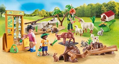 Playmobil 71191 Family Fun Petting Zoo, playset with Animals, Rabbit Hutch, a Picnic and Visitors, Toy for Children Aged 4+ - Image 3