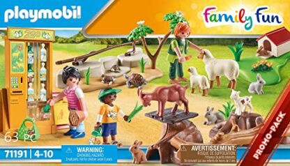 Playmobil 71191 Family Fun Petting Zoo, playset with Animals, Rabbit Hutch, a Picnic and Visitors, Toy for Children Aged 4+ - Image 4