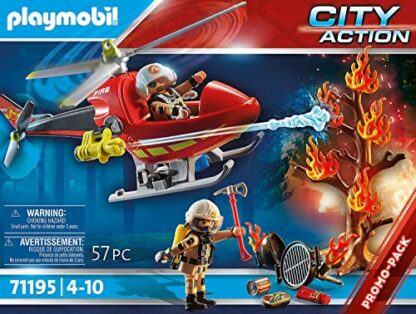 Playmobil 71195 City Action Fire Helicopter, Air-Based Playset with Firing Cannon, Fun Imaginative Role-Play, Playset Suitable for Children Ages 4+ 4 Playmobil 71195 City Action Fire Helicopter, Air-Based Playset with Firing Cannon, Fun Imaginative Role-Play, Playset Suitable for Children Ages 4+ - Image 4